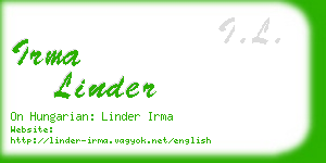 irma linder business card